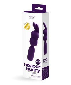 Vedo Hopper Bunny Rechargeable Silicone Mini Wand Vibrator Purple