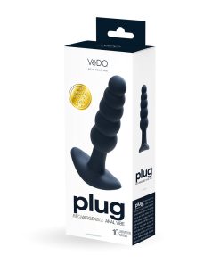 Vedo Plug Rechargeable Silicone Vibrating Anal Plug Black