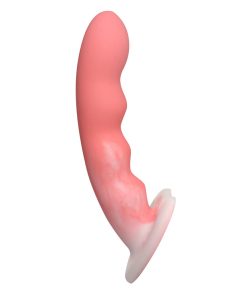 Simply Sweet Wavy 8 In. Silicone Dildo Pink/White