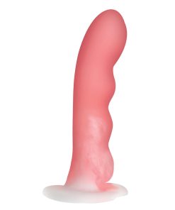 Simply Sweet Wavy 8 In. Silicone Dildo Pink/White