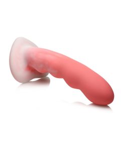 Simply Sweet Wavy 8 In. Silicone Dildo Pink/White