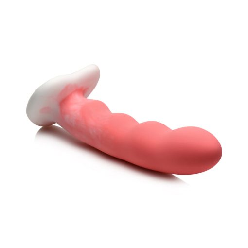 Simply Sweet Wavy 8 In. Silicone Dildo Pink/White - Image 11