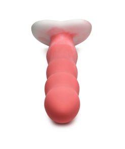 Simply Sweet Wavy 8 In. Silicone Dildo Pink/White