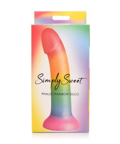 Simply Sweet Phallic 6.5 In. Silicone Dildo Rainbow