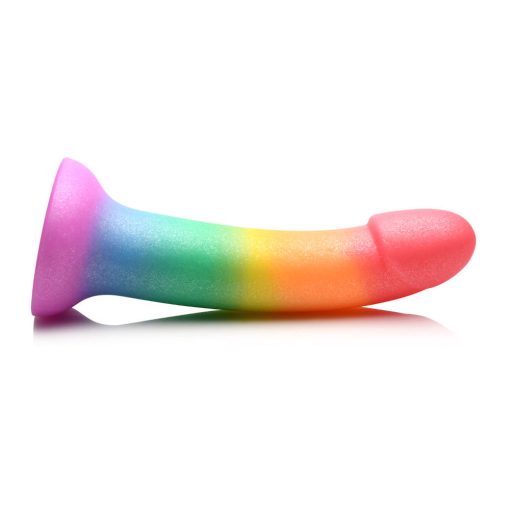 Simply Sweet Phallic 6.5 In. Silicone Dildo Rainbow - Image 4