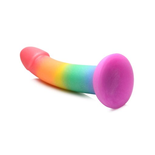 Simply Sweet Phallic 6.5 In. Silicone Dildo Rainbow - Image 6
