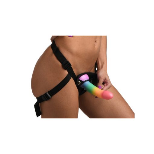 Simply Sweet Phallic 6.5 In. Silicone Dildo Rainbow - Image 8