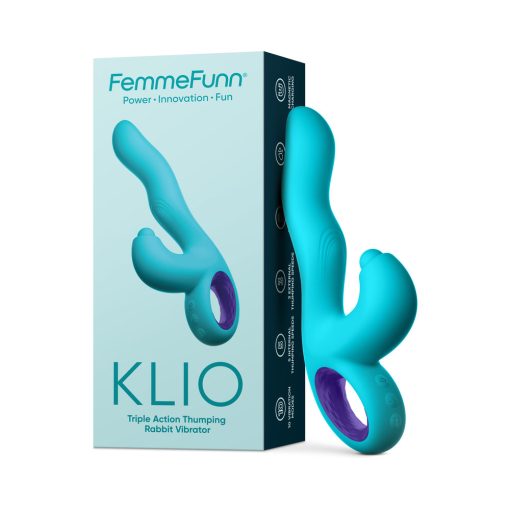 FemmeFunn Klio – Triple Action Thumping Rabbit Vibrator (Turquoise)