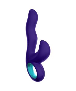 Femmefunn Klio Rechargeable Silicone Triple Action Thumping Rabbit Vibrator Dark Purple
