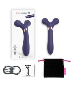 Love To Love Fireball Rechargeable Dual Ended Silicone Body Massager & Vibrator Midnight Indigo