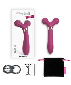 Love To Love Fireball Rechargeable Dual Ended Silicone Body Massager & Vibrator Plum Star