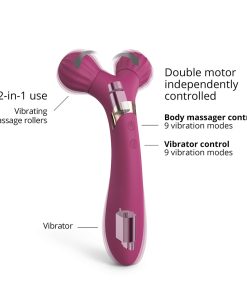 Love To Love Fireball Rechargeable Dual Ended Silicone Body Massager & Vibrator Plum Star