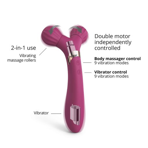Love To Love Fireball Rechargeable Dual Ended Silicone Body Massager & Vibrator Plum Star - Image 3