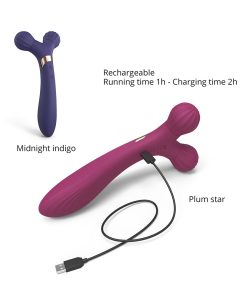 Love To Love Fireball Rechargeable Dual Ended Silicone Body Massager & Vibrator Plum Star