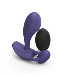 Love To Love Witty Rechargeable Remote-Controlled Silicone P & G Vibrator Midnight Indigo