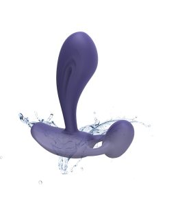 Love To Love Witty Rechargeable Remote-Controlled Silicone P & G Vibrator Midnight Indigo