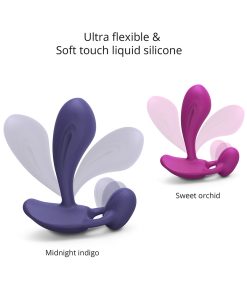 Love To Love Witty Rechargeable Remote-Controlled Silicone P & G Vibrator Midnight Indigo