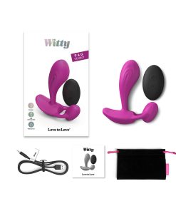Love To Love Witty Rechargeable Remote-Controlled Silicone P & G Vibrator Sweet Orchid