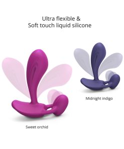 Love To Love Witty Rechargeable Remote-Controlled Silicone P & G Vibrator Sweet Orchid