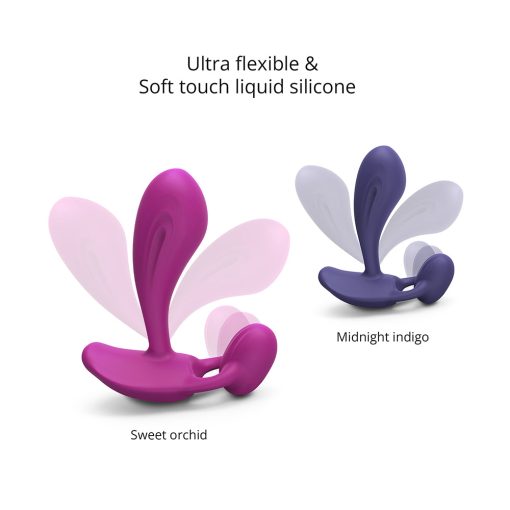 Love To Love Witty Rechargeable Remote-Controlled Silicone P & G Vibrator Sweet Orchid - Image 4