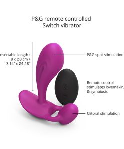 Love To Love Witty Rechargeable Remote-Controlled Silicone P & G Vibrator Sweet Orchid