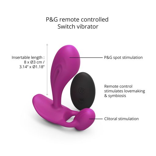 Love To Love Witty Rechargeable Remote-Controlled Silicone P & G Vibrator Sweet Orchid - Image 5