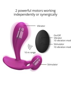 Love To Love Witty Rechargeable Remote-Controlled Silicone P & G Vibrator Sweet Orchid