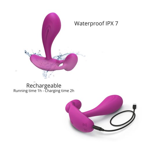 Love To Love Witty Rechargeable Remote-Controlled Silicone P & G Vibrator Sweet Orchid - Image 7