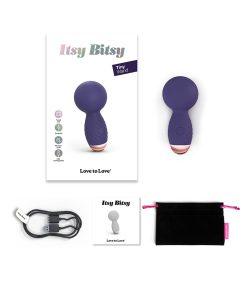 Love To Love Itsy Bitsy Rechargeable Silicone Mini Wand Vibrator Midnight Indigo
