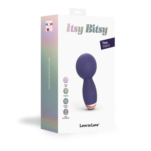 Love To Love Itsy Bitsy Rechargeable Silicone Mini Wand Vibrator Midnight Indigo - Image 2