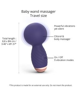 Love To Love Itsy Bitsy Rechargeable Silicone Mini Wand Vibrator Midnight Indigo