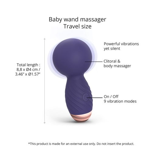 Love To Love Itsy Bitsy Rechargeable Silicone Mini Wand Vibrator Midnight Indigo - Image 5