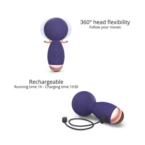 Love To Love Itsy Bitsy Rechargeable Silicone Mini Wand Vibrator Midnight Indigo - Image 6