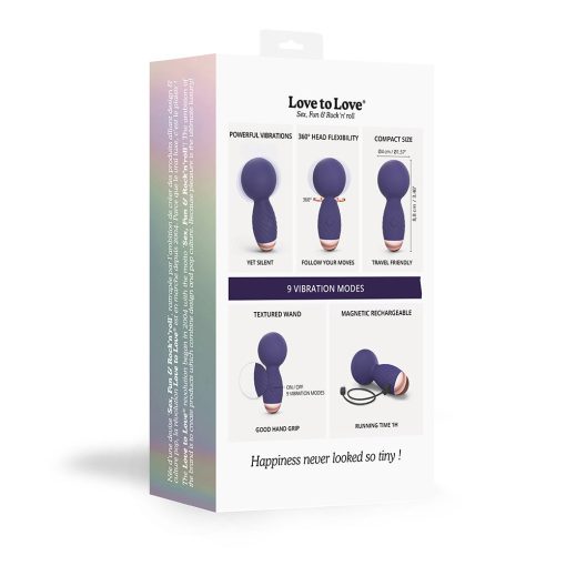 Love To Love Itsy Bitsy Rechargeable Silicone Mini Wand Vibrator Midnight Indigo - Image 7