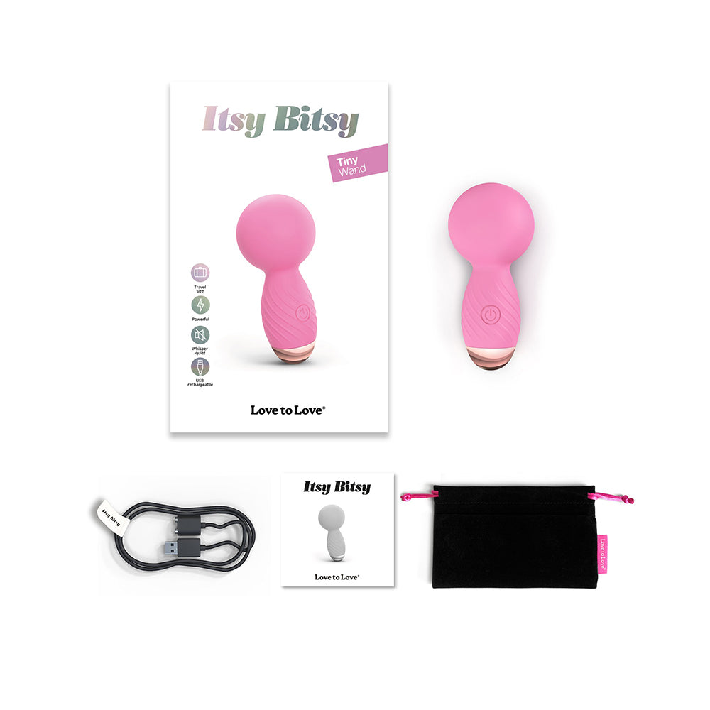 Love To Love Itsy Bitsy Rechargeable Silicone Mini Wand Vibrator Pink Passion 1 Love To Love Itsy Bitsy Rechargeable Silicone Mini Wand Vibrator Pink Passion