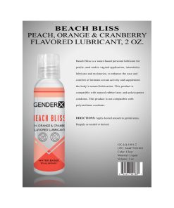 Gender X Beach Bliss Peach, Orange & Cranberry Flavored Water-Based Lubricant 2 Oz.