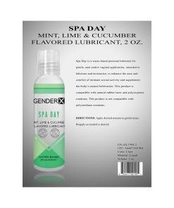 Gender X Spa Day Mint, Lime & Cucumber Flavored Water-Based Lubricant 2 Oz.