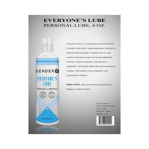 Gender X Everyone'S Lube Water-Based Lubricant 4 Oz. - Image 3