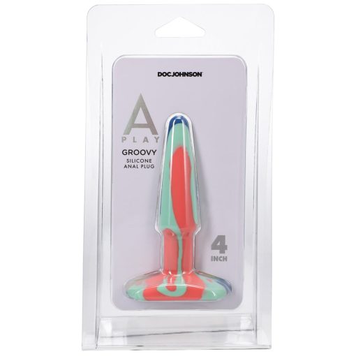 A-Play Groovy 4 In. Silicone Anal Plug Sunrise