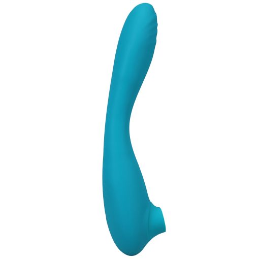 This Product Sucks Rechargeable Bendable Dual Ended Silicone Sucking Clitoral Stimulator & G-Spot Vibrator Teal - Image 5