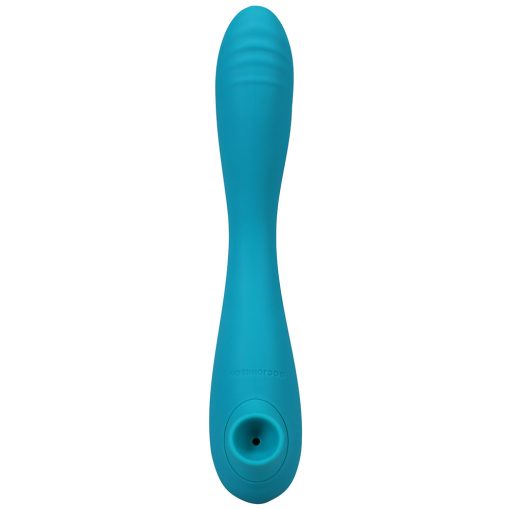 This Product Sucks Rechargeable Bendable Dual Ended Silicone Sucking Clitoral Stimulator & G-Spot Vibrator Teal - Image 6