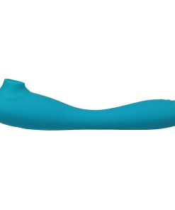 This Product Sucks Rechargeable Bendable Dual Ended Silicone Sucking Clitoral Stimulator & G-Spot Vibrator Teal