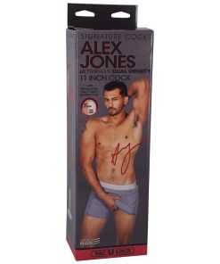 Signature Cocks Alex Jones Ultraskyn 11 In. Dual Density Dildo With Removable Vac-U-Lock Suction Cup Tan