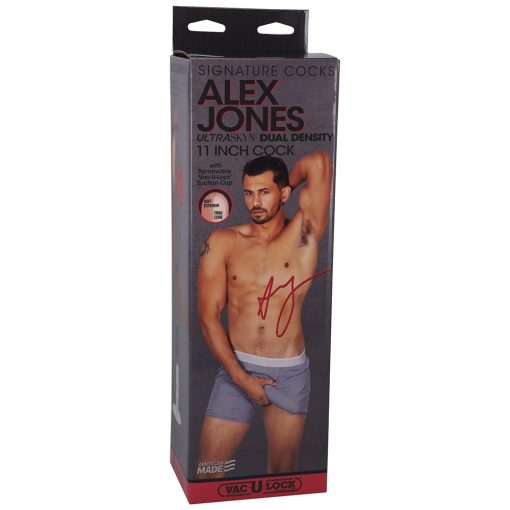 Signature Cocks Alex Jones Ultraskyn 11 In. Dual Density Dildo With Removable Vac-U-Lock Suction Cup Tan
