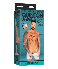 Signature Cocks Quinton James 8 In. Dual-Density Dildo With Vac-U-Lock Suction Cup Beige