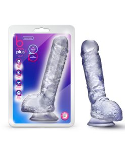 B Yours Plus Hearty N' Hefty 9 In. Dildo With Balls Clear