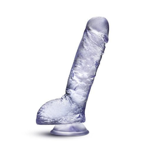 B Yours Plus Hearty N' Hefty 9 In. Dildo With Balls Clear - Image 2