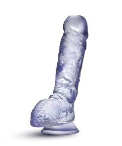 B Yours Plus Hearty N' Hefty 9 In. Dildo With Balls Clear