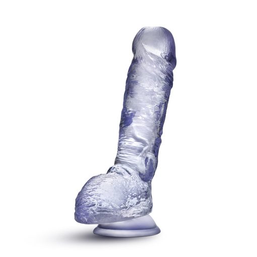 B Yours Plus Hearty N' Hefty 9 In. Dildo With Balls Clear - Image 3