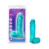 B Yours Plus Mount N' Moan 9 In. Dildo With Balls Teal